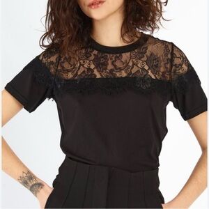 Hugo Boss Black Lace Short Sleeve Top